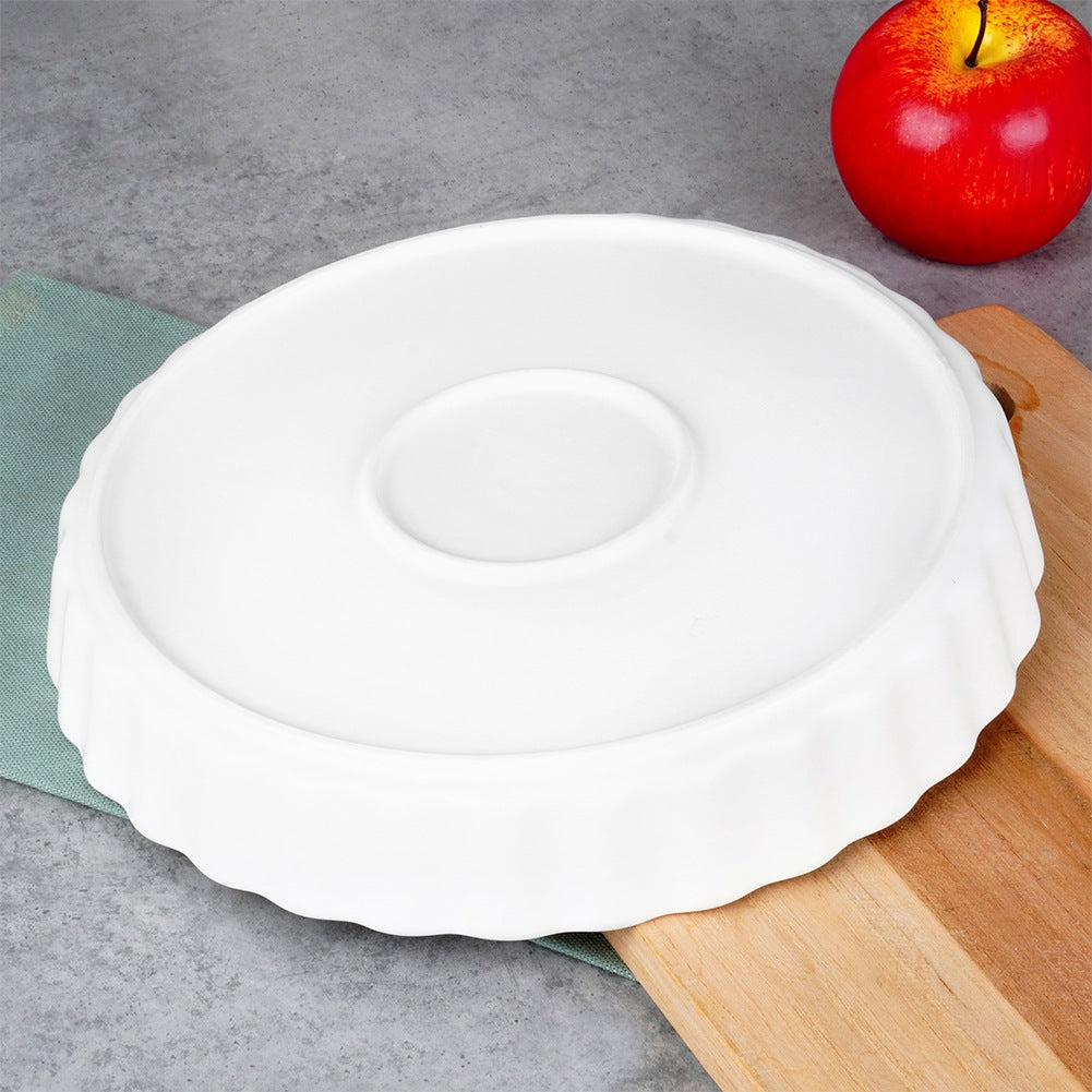 Ceramic tart pan, white, 24.5 cm
