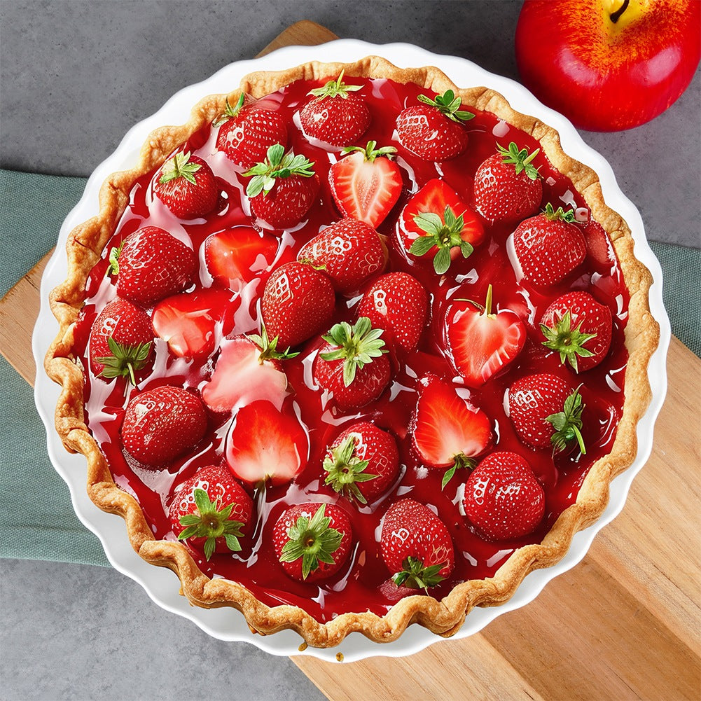 Ceramic tart pan, white, 24.5 cm