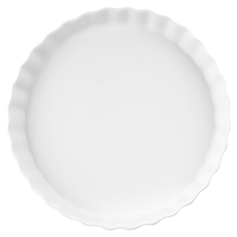 Ceramic tart pan, white, 24.5 cm