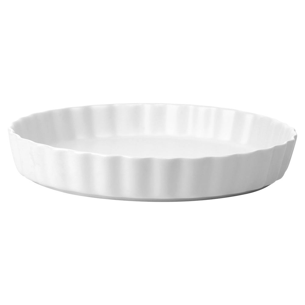 Ceramic tart pan, white, 24.5 cm
