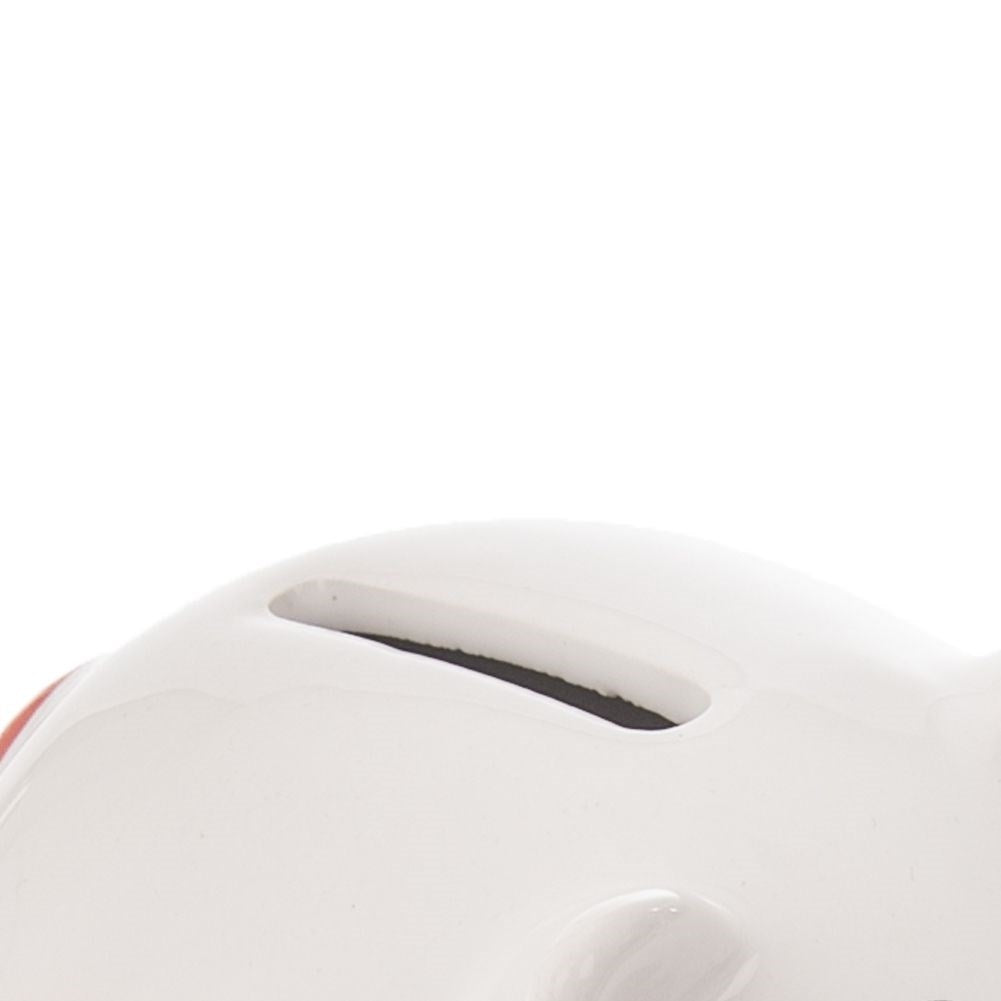 Ceramic white piggy bank with heart motif - stylish and practical