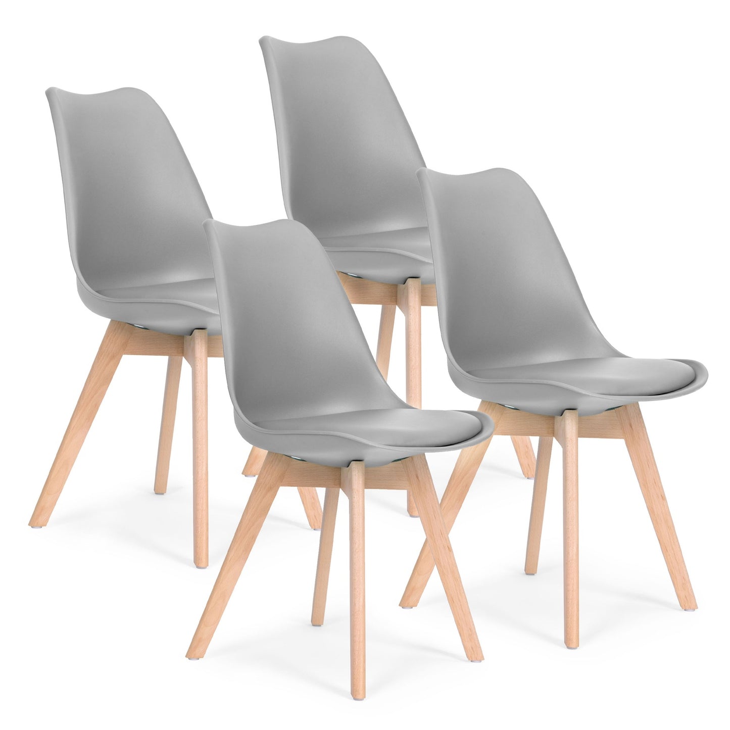 Chair, set of chairs for the living room and dining room with a cushion, Light gray ModernHome