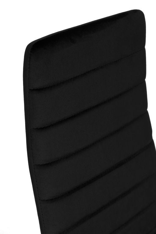 Chairs with Contoured Backrest - BLACK VELVET - Set of 4