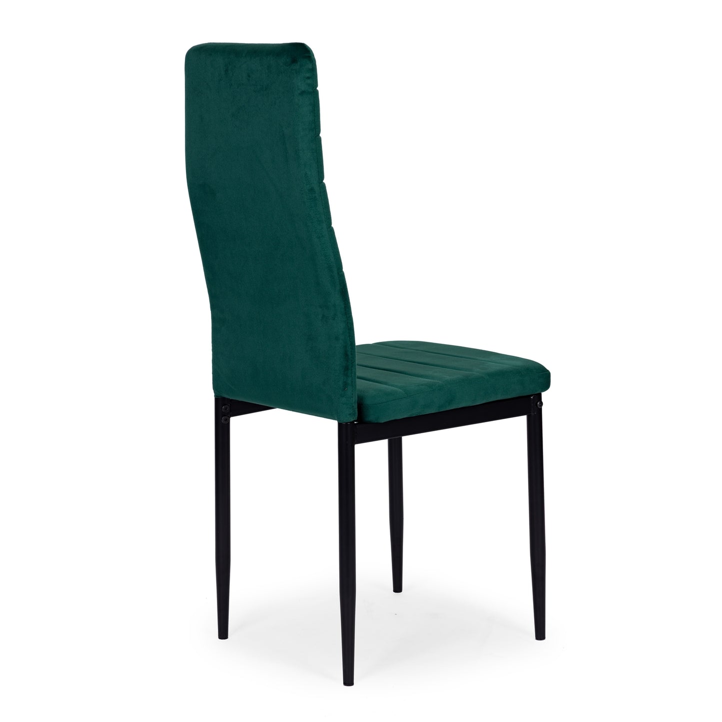 Chairs with Contoured Backrest - GREEN VELVET - Set of 4