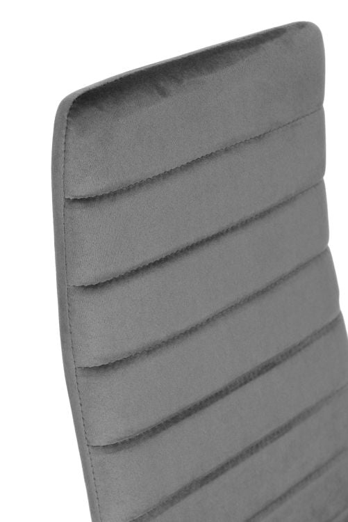 Chairs with Contoured Backrest - GREY VELVET - Set of 4