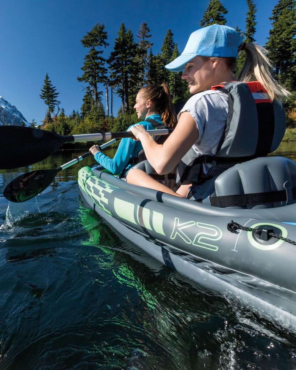 Challenger K2 inflatable kayak for 2 people, oars, pump, cover, INTEX 68306