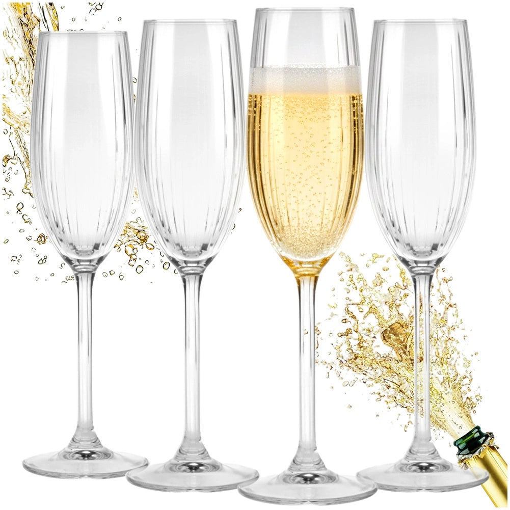 Champagne Flutes Set, 210ml, Glass, Dishwasher Safe