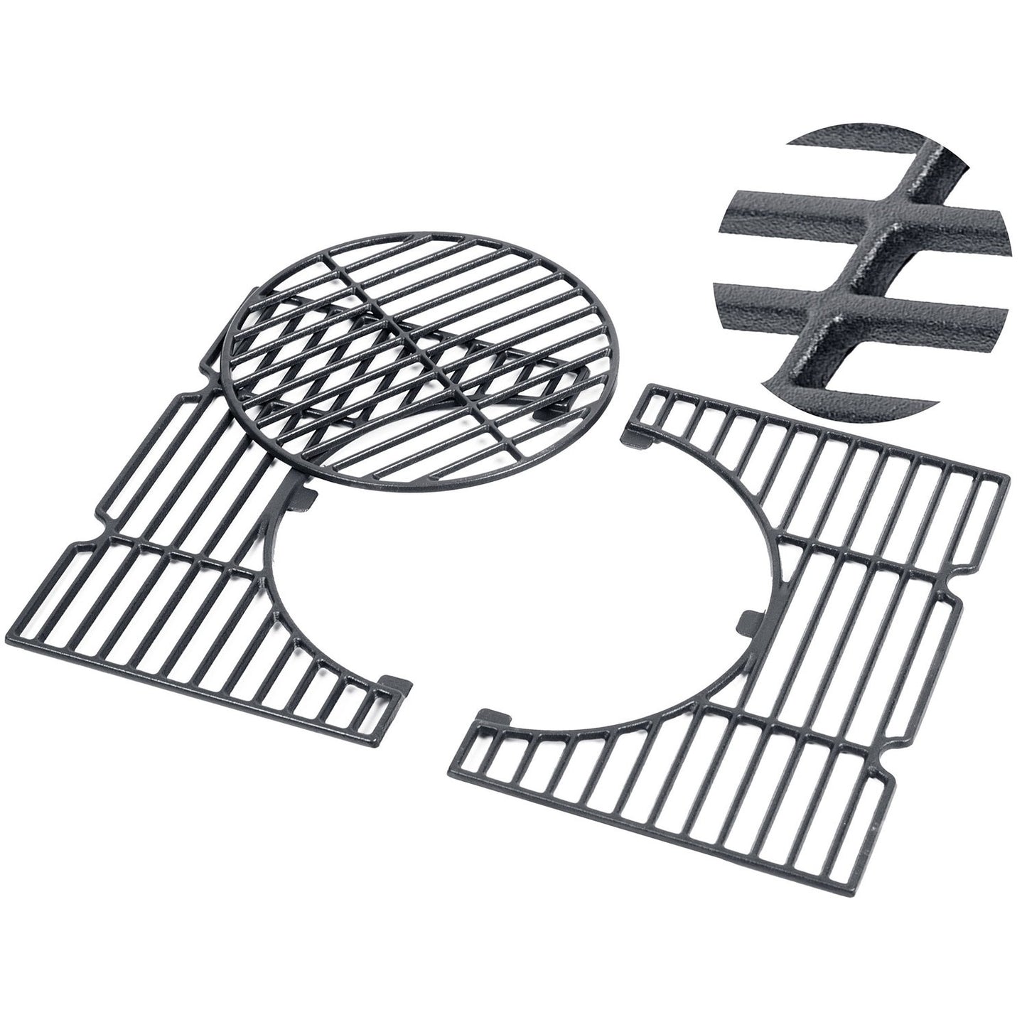 Charcoal Grill with Chimney, Cast Iron Grate, Thermometer
