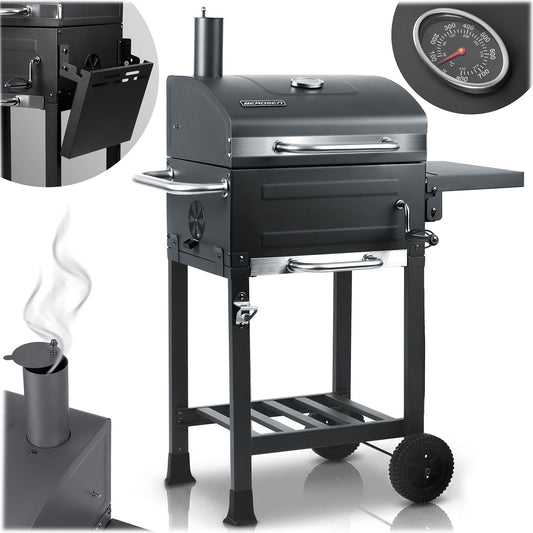 Charcoal Grill with Thermometer and Adjustable Grate
