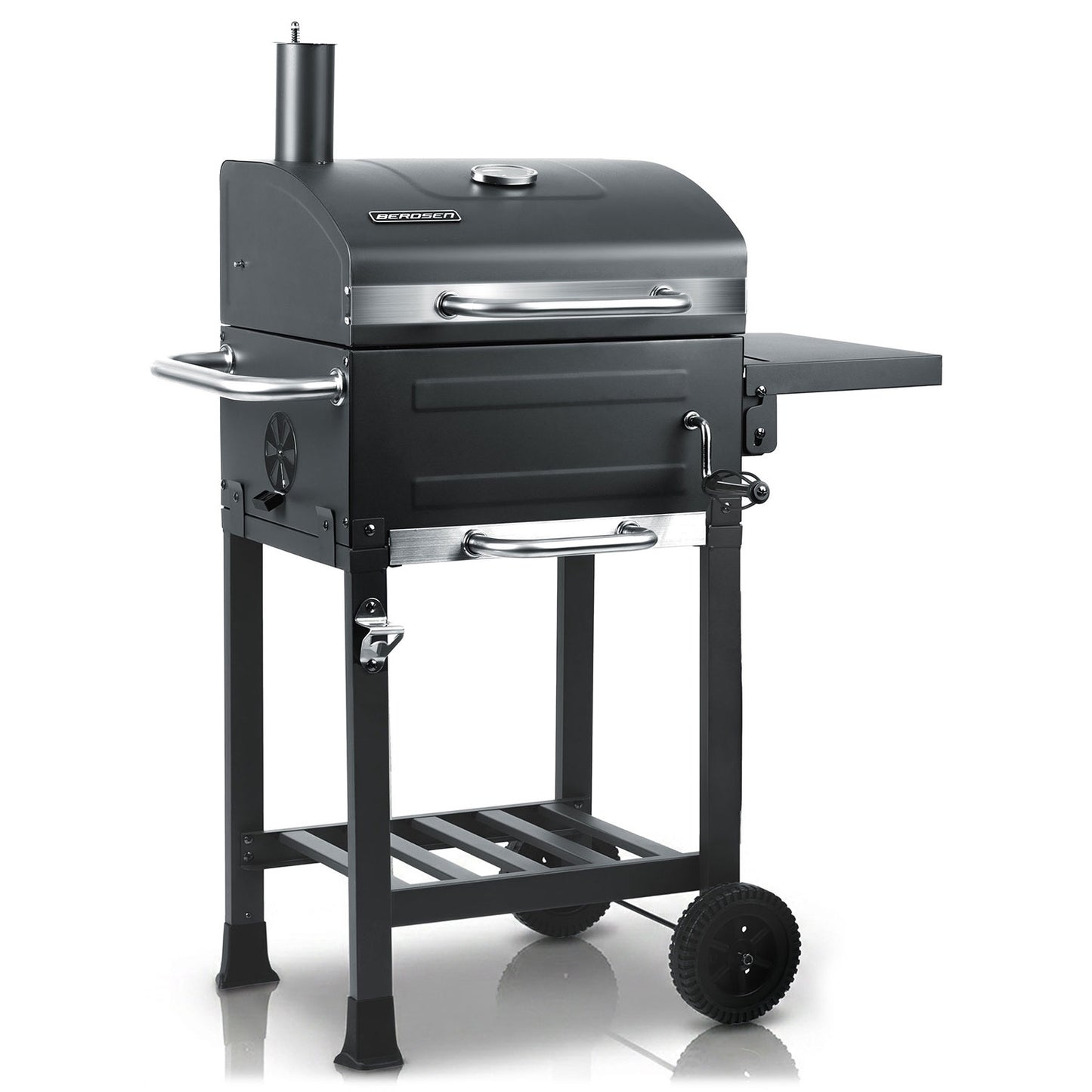 Charcoal Grill with Thermometer and Adjustable Grate