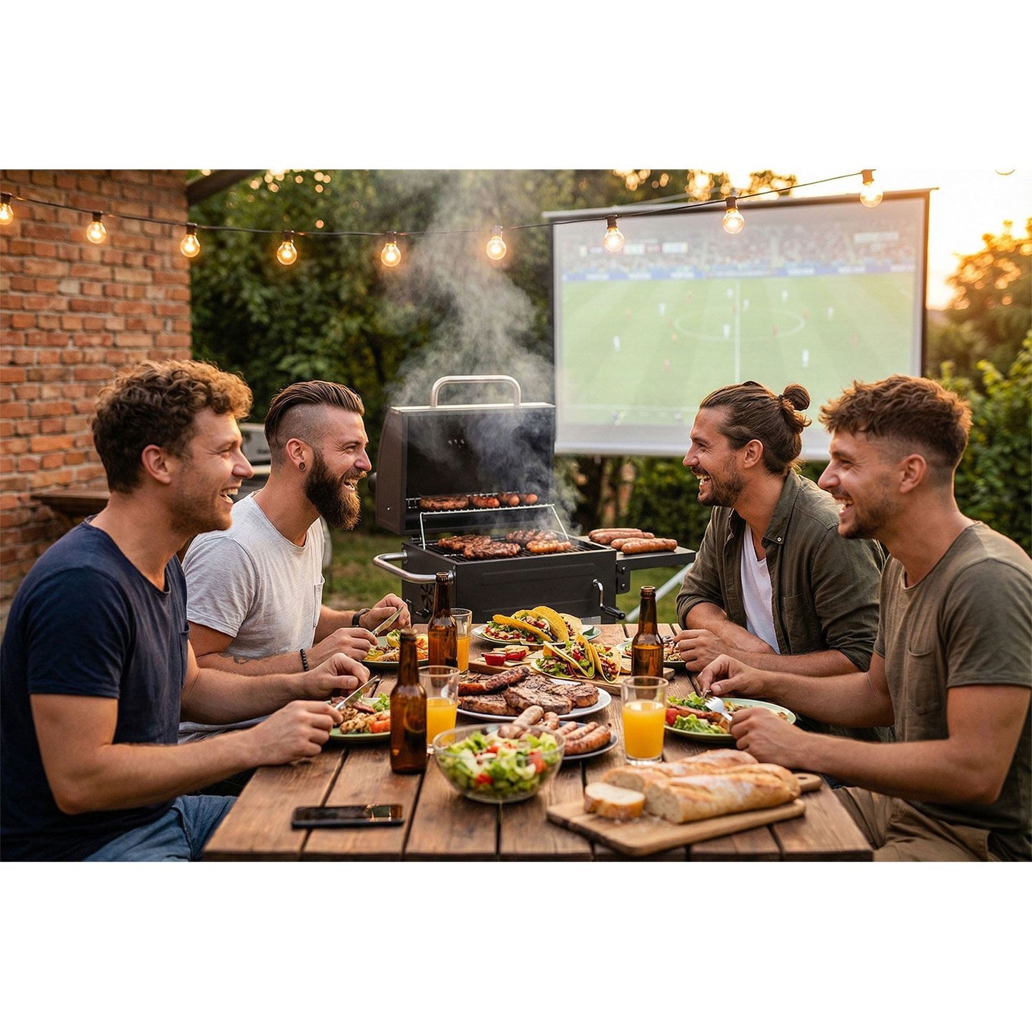 Charcoal Grill with Thermometer and Adjustable Grate