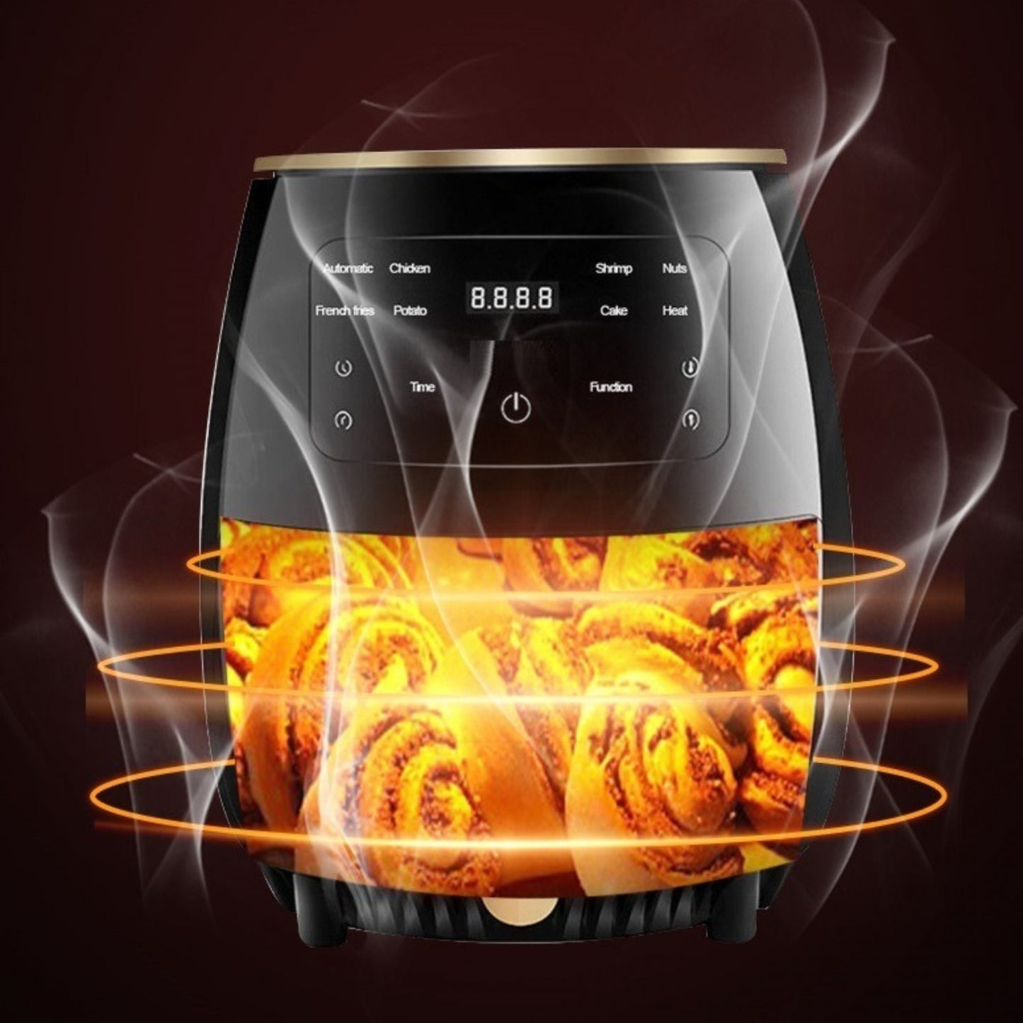 Cheffinger CF-AFRY4.5: 1400W Digital LED Air Fryer - 4.5 Liters Red