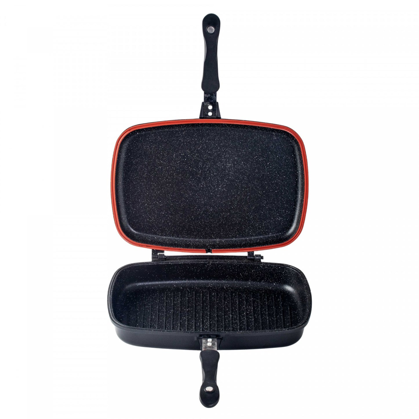 Cheffinger CF-DG32: Marble Coated Reversible Double Grill Pan - 32cm Black