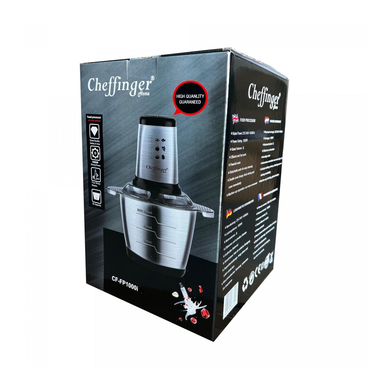Cheffinger CF-FP1000I: 3L 1000W Food Processor