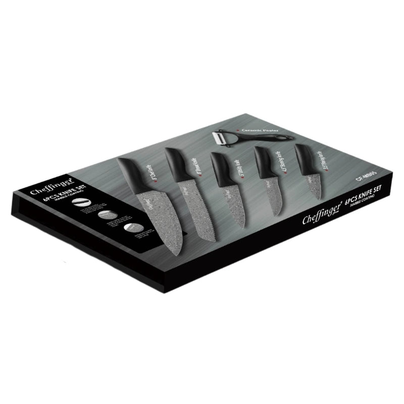 Cheffinger CF-MB05: 6 Pieces Granite Coated Knife Set