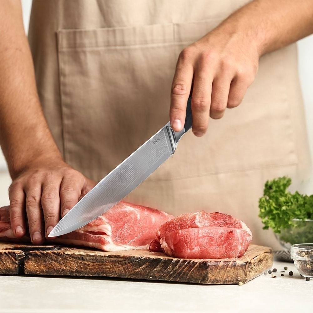 Chef's knife 20 cm with Damascus steel and pakka wood handle