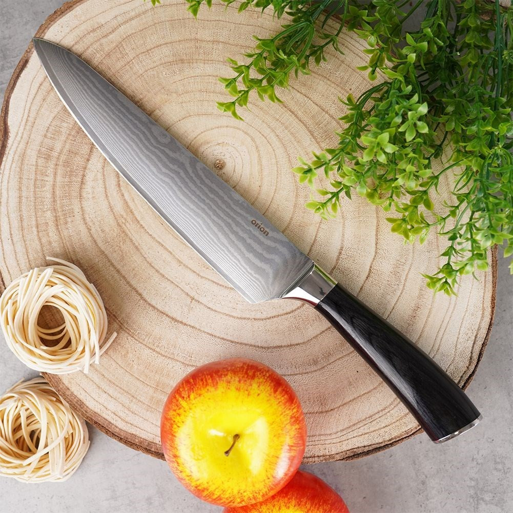 Chef's knife 20 cm with Damascus steel and pakka wood handle
