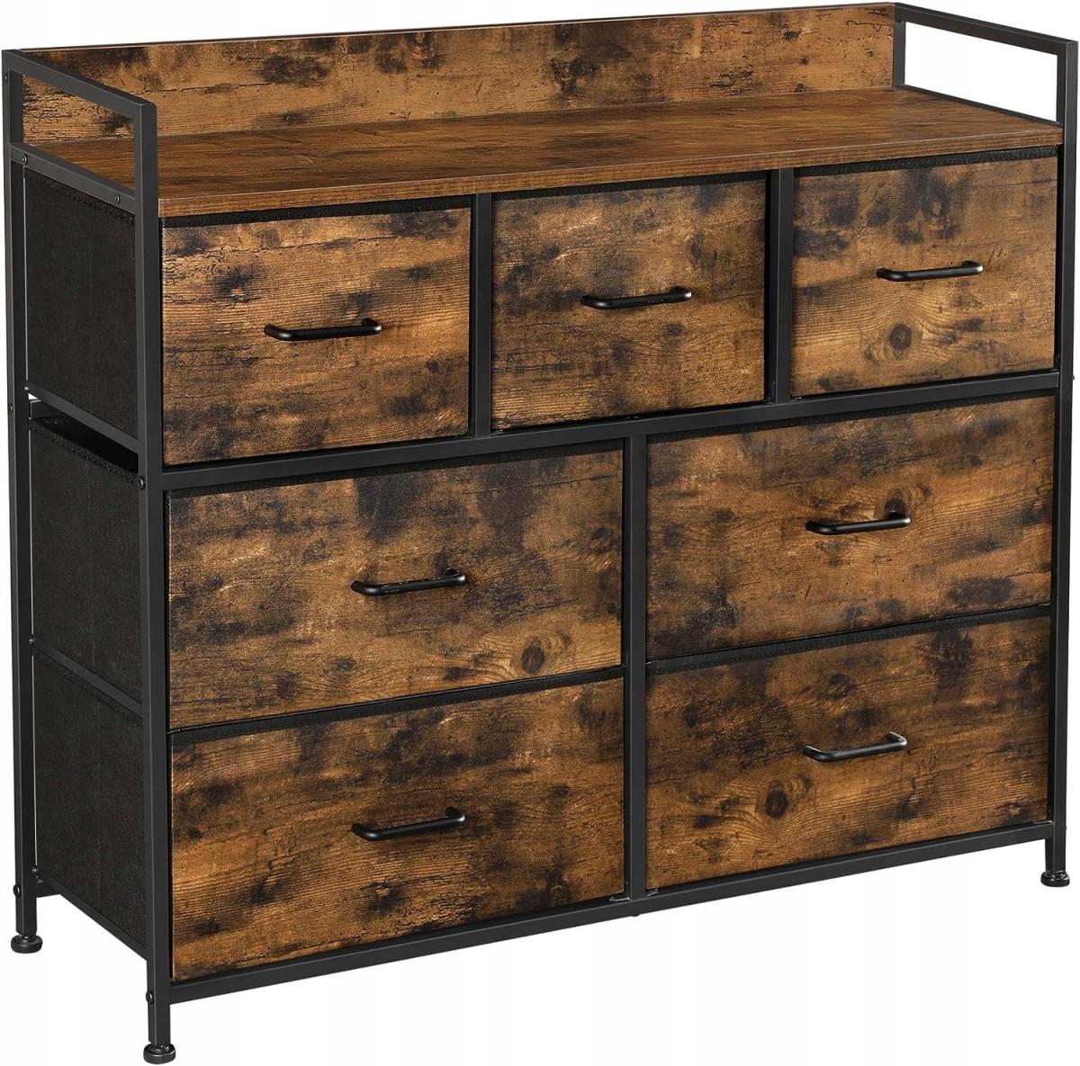 Chest of Drawers, 7-Drawer Rustic Brown for Bedroom