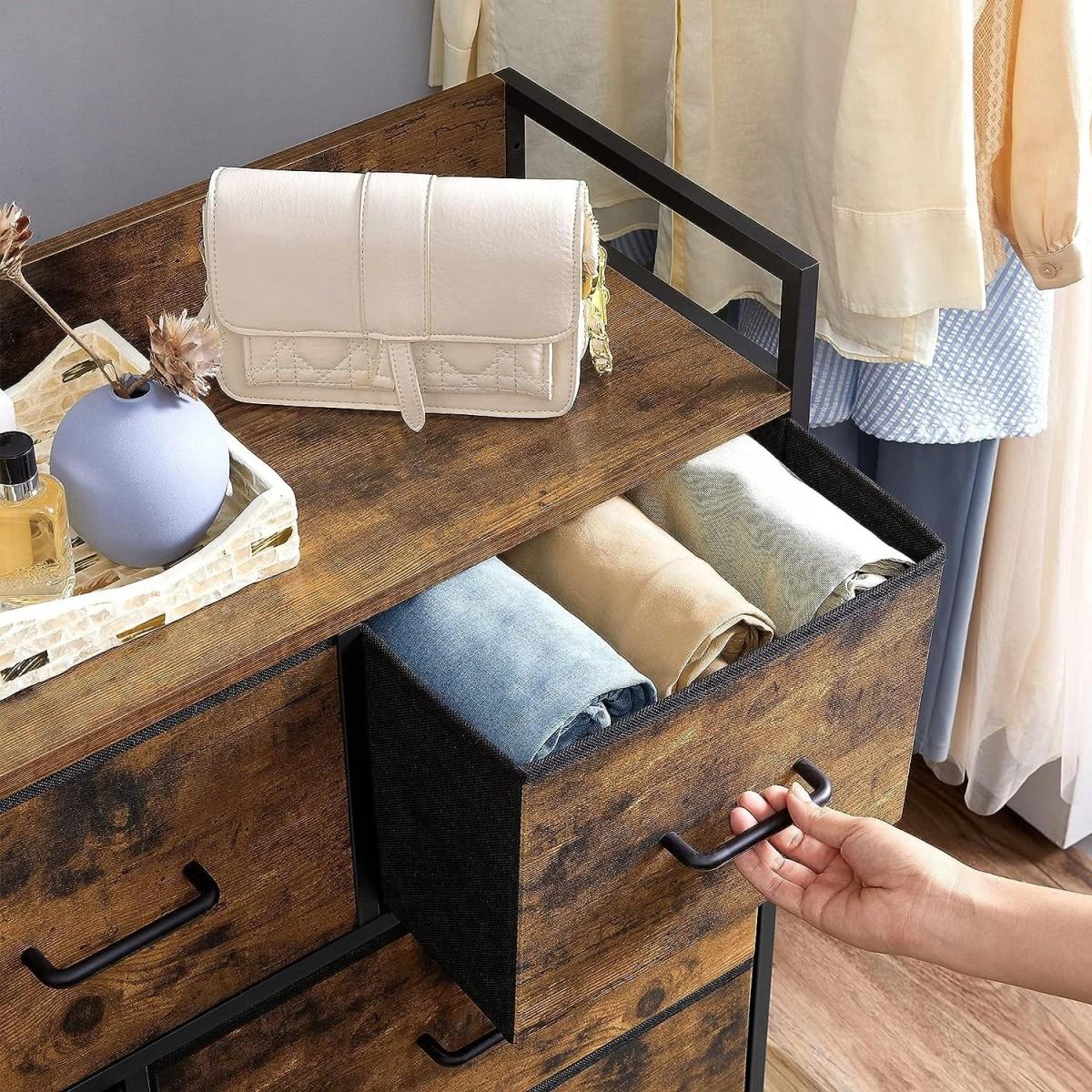 Chest of Drawers, 7-Drawer Rustic Brown for Bedroom
