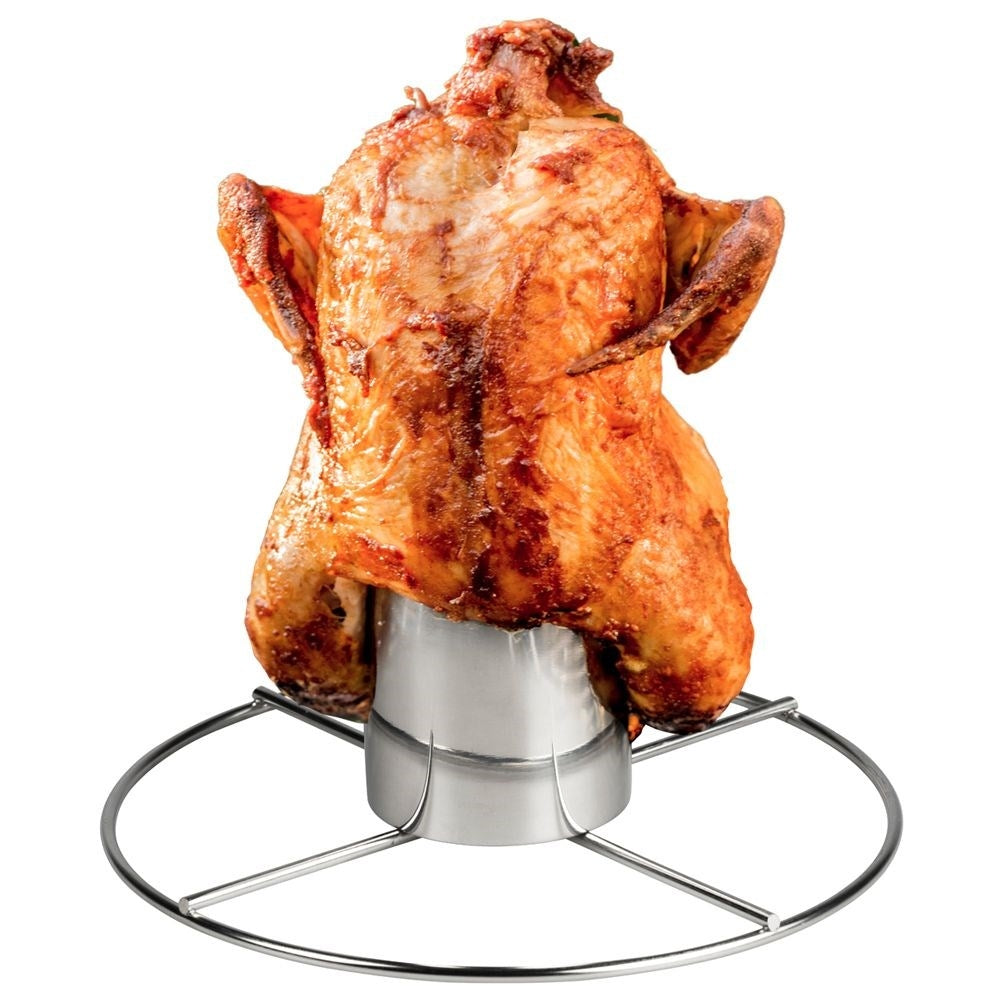 Chicken stand with Marinade container in Stainless Steel