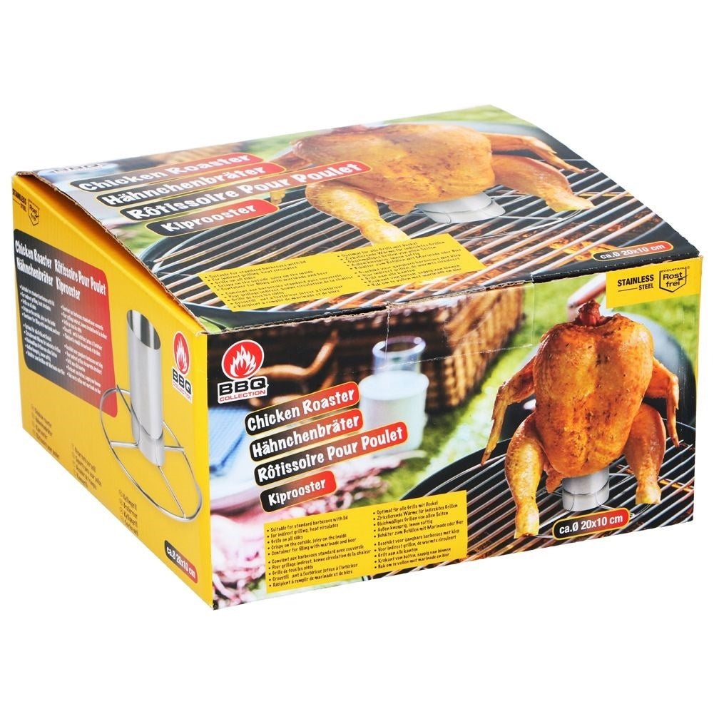 Chicken stand with Marinade container in Stainless Steel