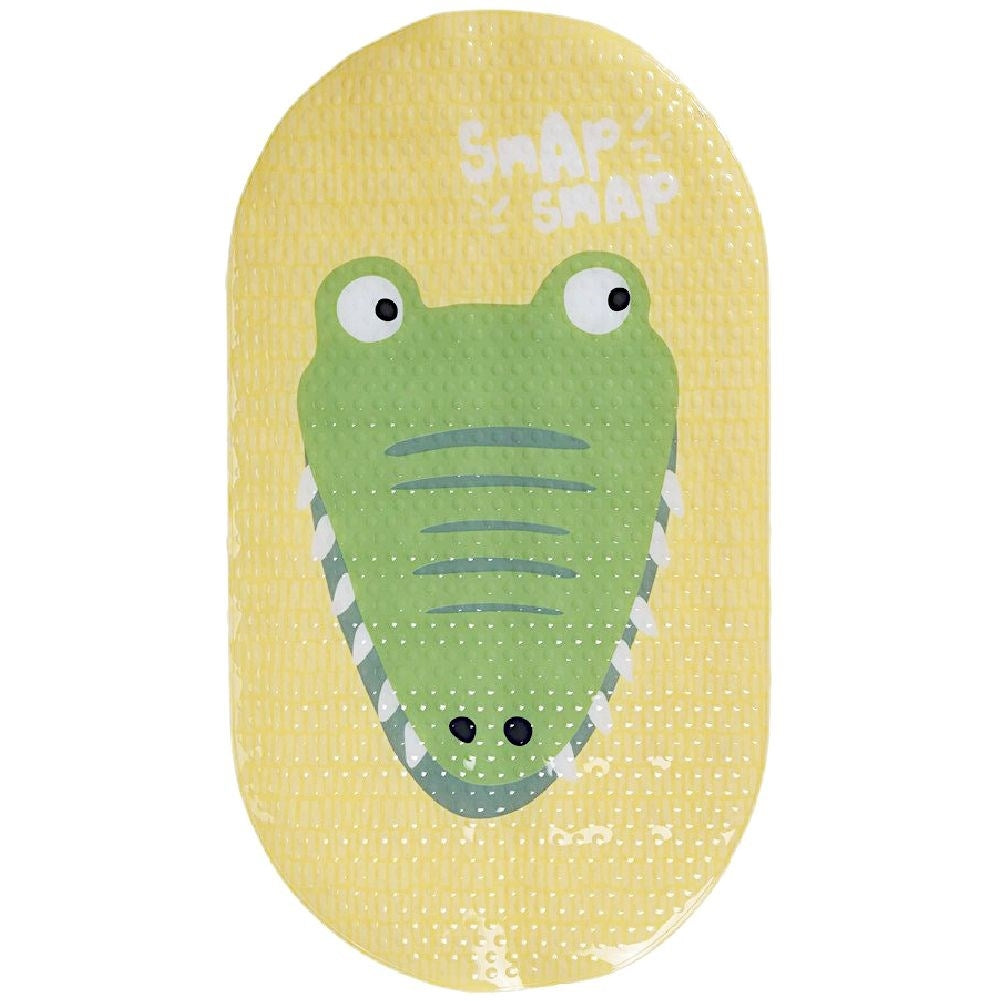 Child-friendly non-slip bathtub mat with colorful motif