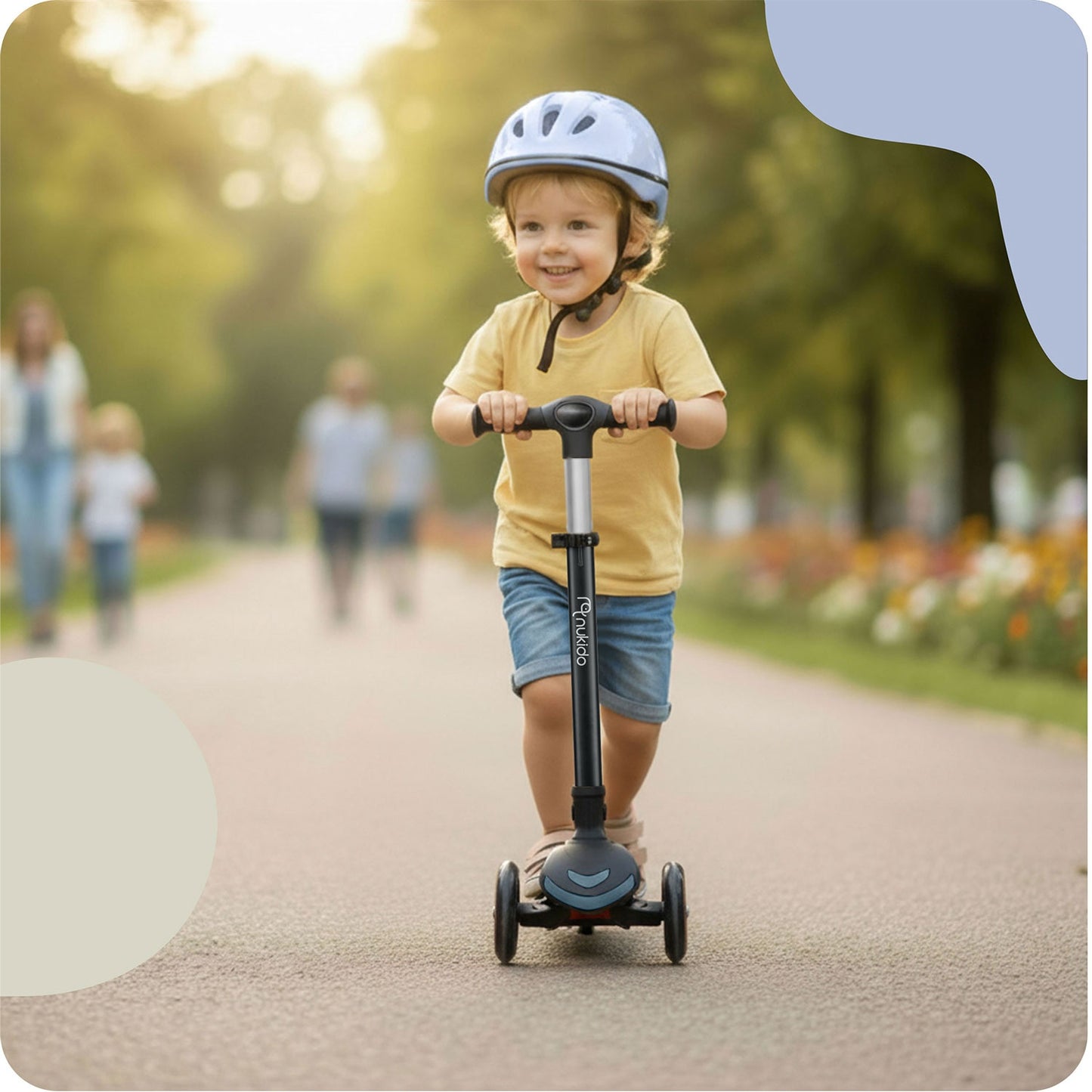 Children's 3-Wheel Balance Scooter with Seat, Black