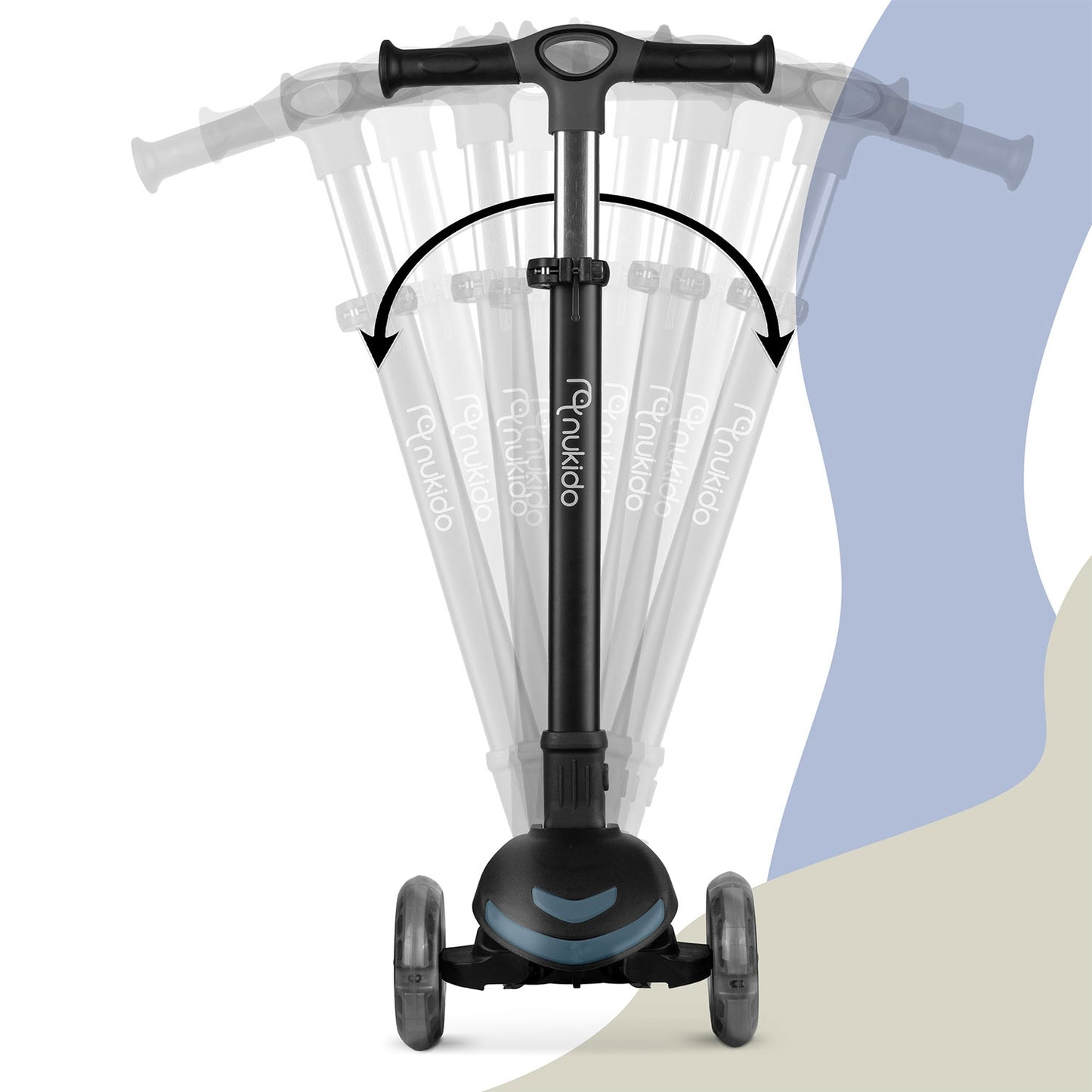 Children's 3-Wheel Balance Scooter with Seat, Black