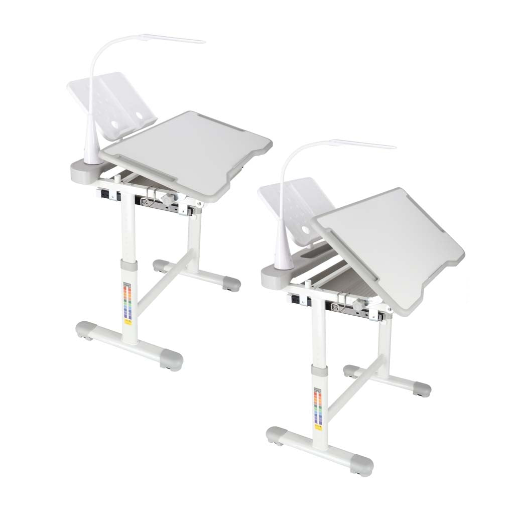 Children's Desk Set with Drawer, Chair & Lamp - Grey