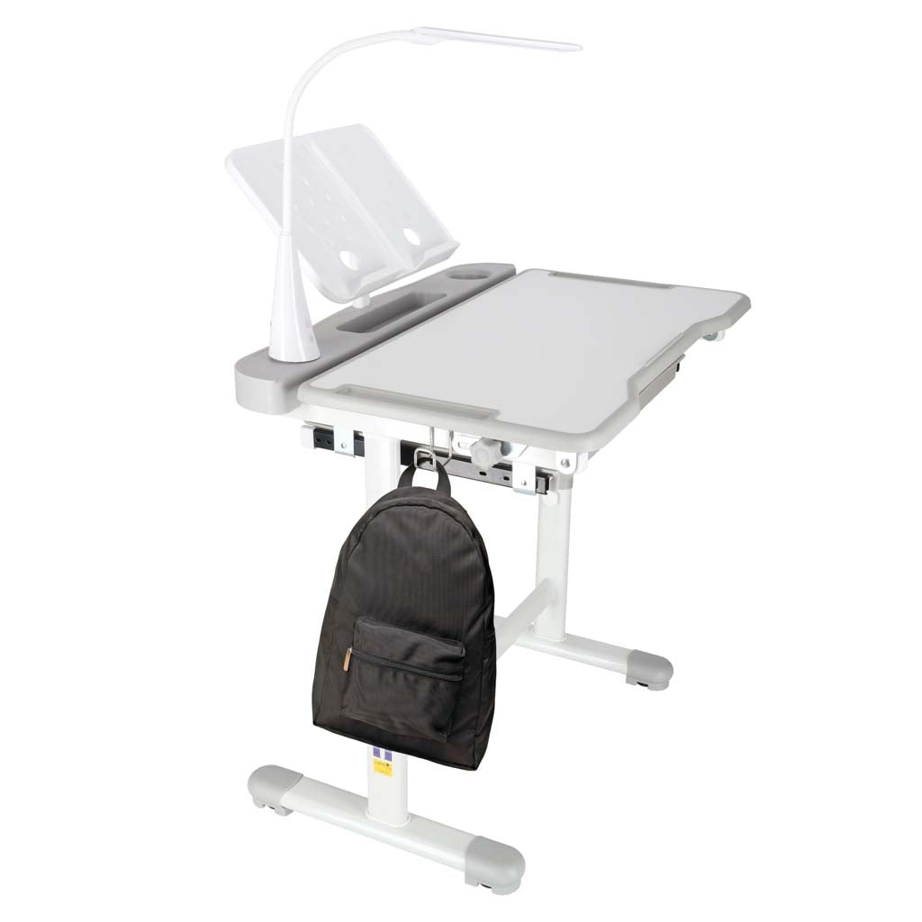 Children's Desk Set with Drawer, Chair & Lamp - Grey