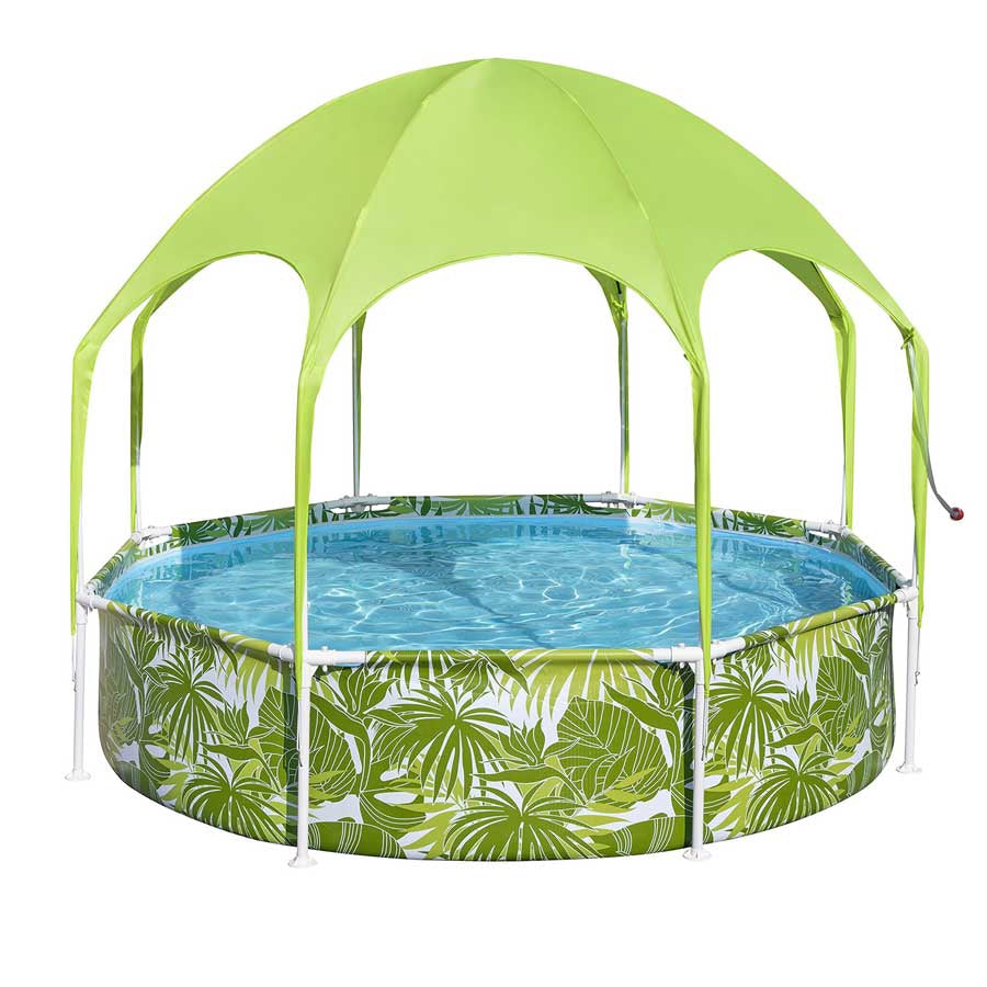 Children's Frame Pool with Canopy, 244x51 cm, PVC