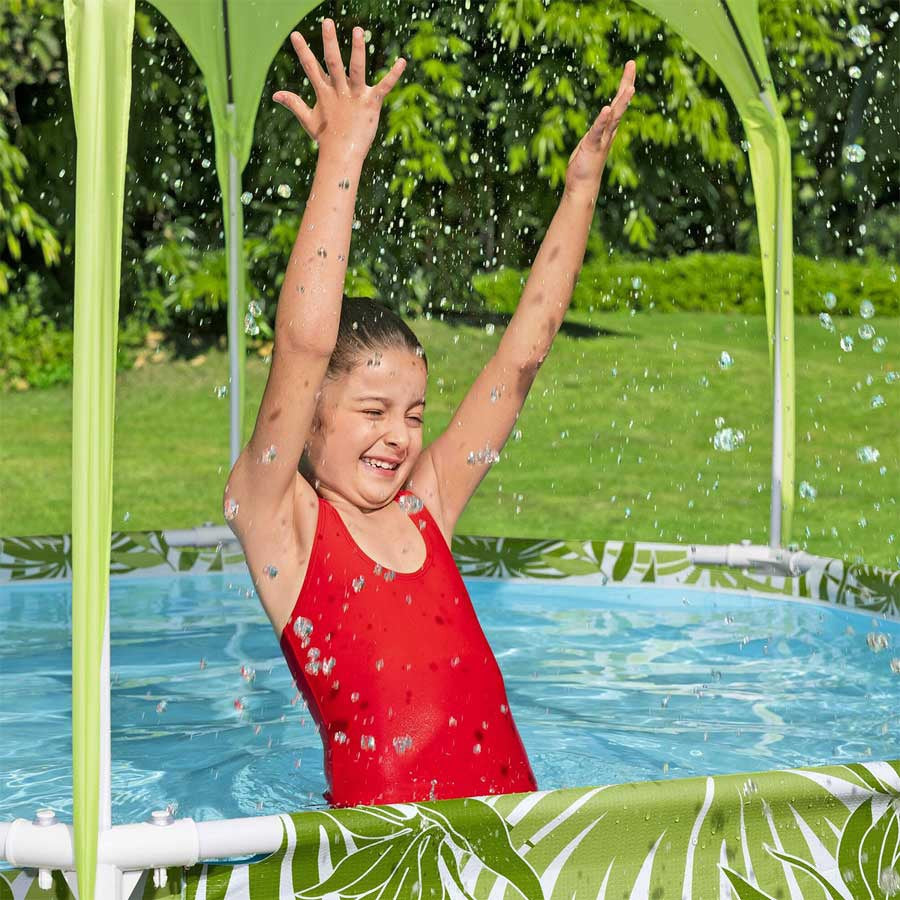 Children's Frame Pool with Canopy, 244x51 cm, PVC