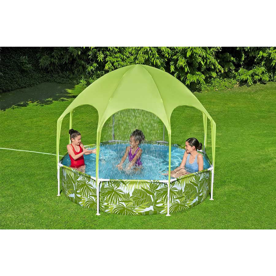 Children's Frame Pool with Canopy, 244x51 cm, PVC