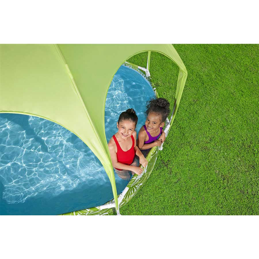 Children's Frame Pool with Canopy, 244x51 cm, PVC