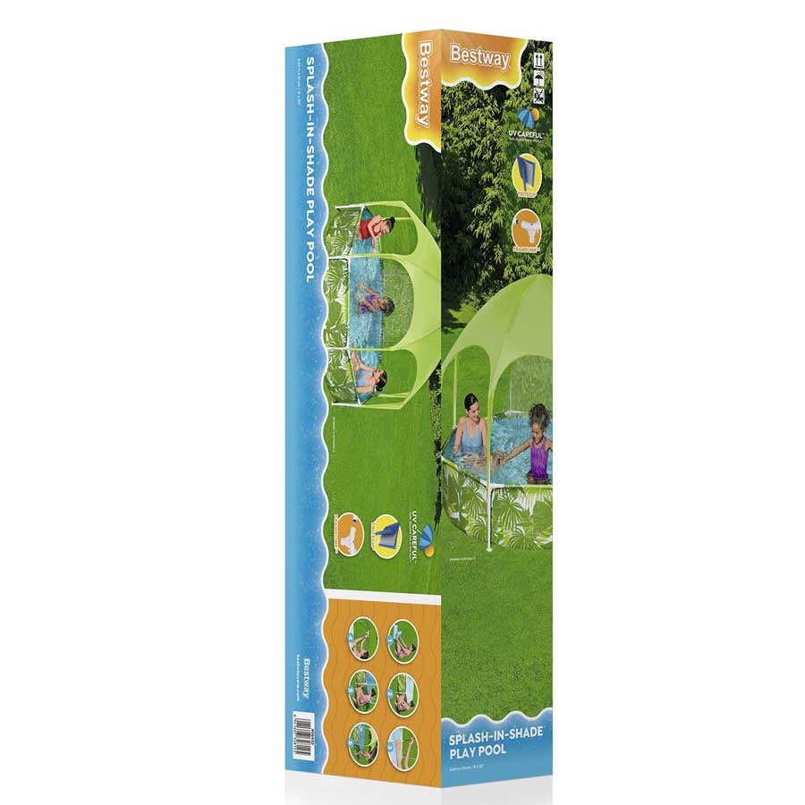 Children's Frame Pool with Canopy, 244x51 cm, PVC