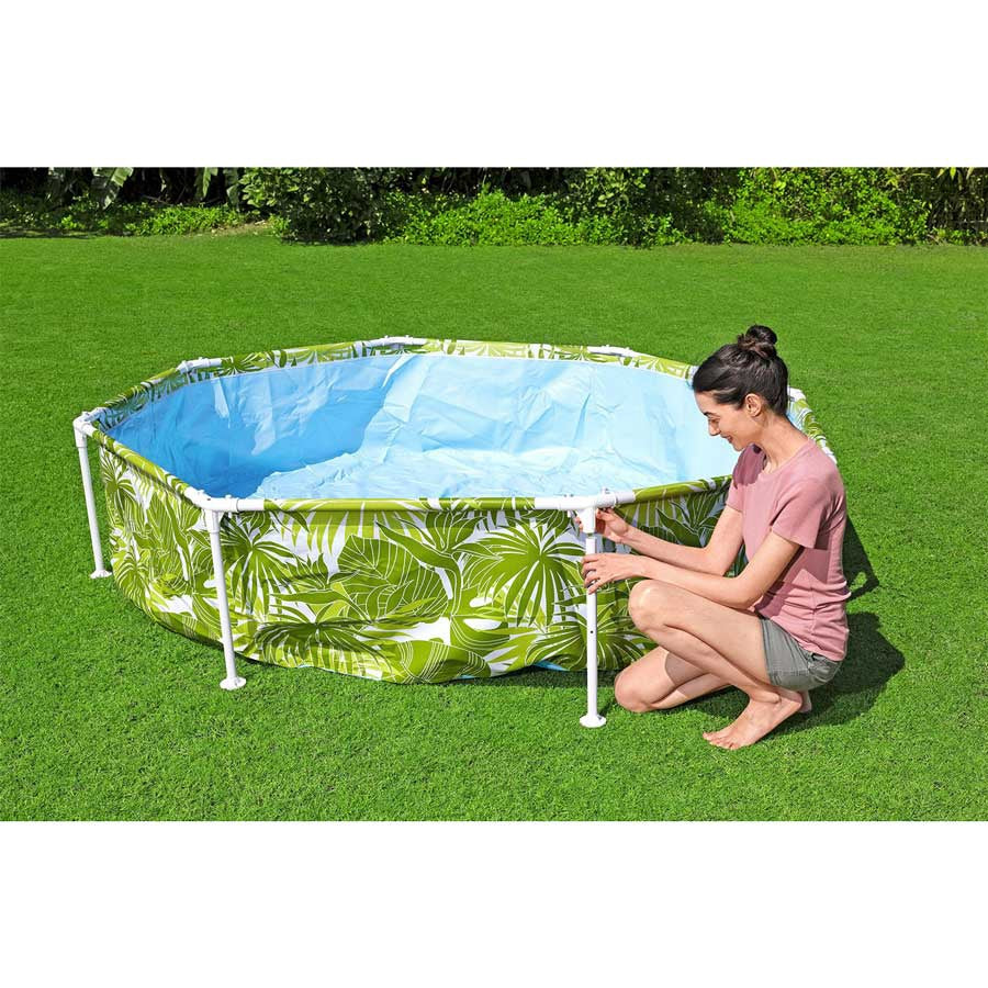 Children's Frame Pool with Canopy, 244x51 cm, PVC