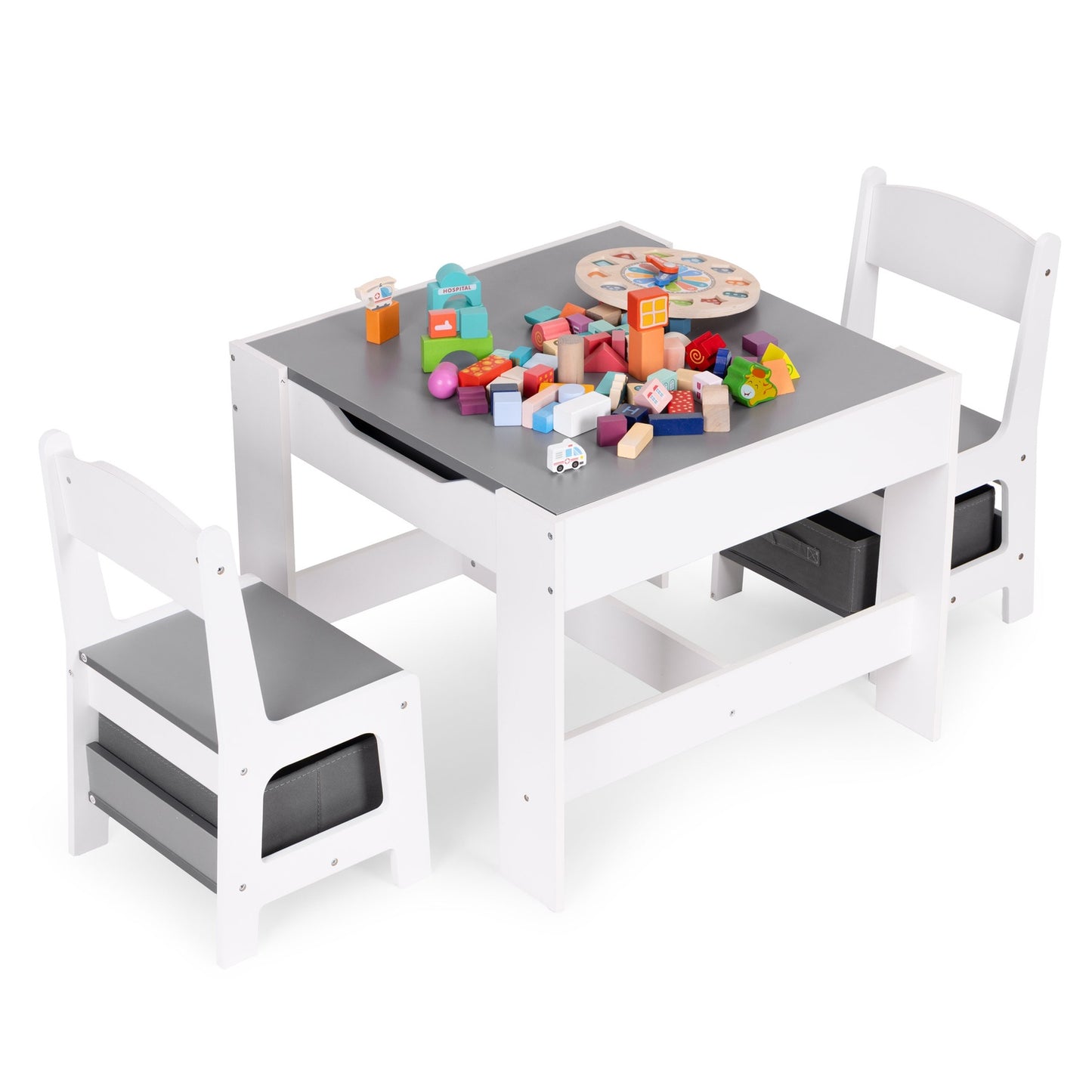 Children’s Furniture Set – Table + 2 Chairs with Chalkboard ECOTOYS