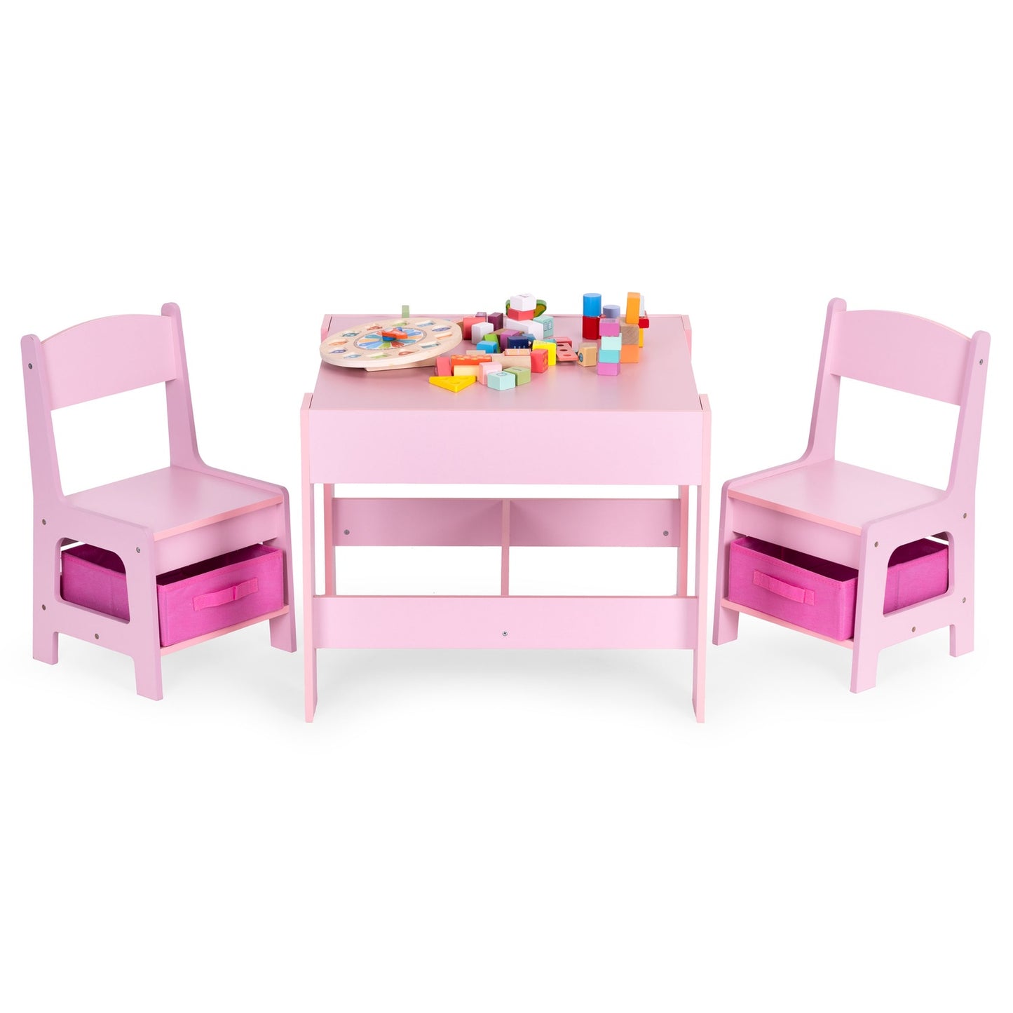 Children’s Furniture Set – Table + 2 Chairs with Chalkboard Pink ECOTOYS