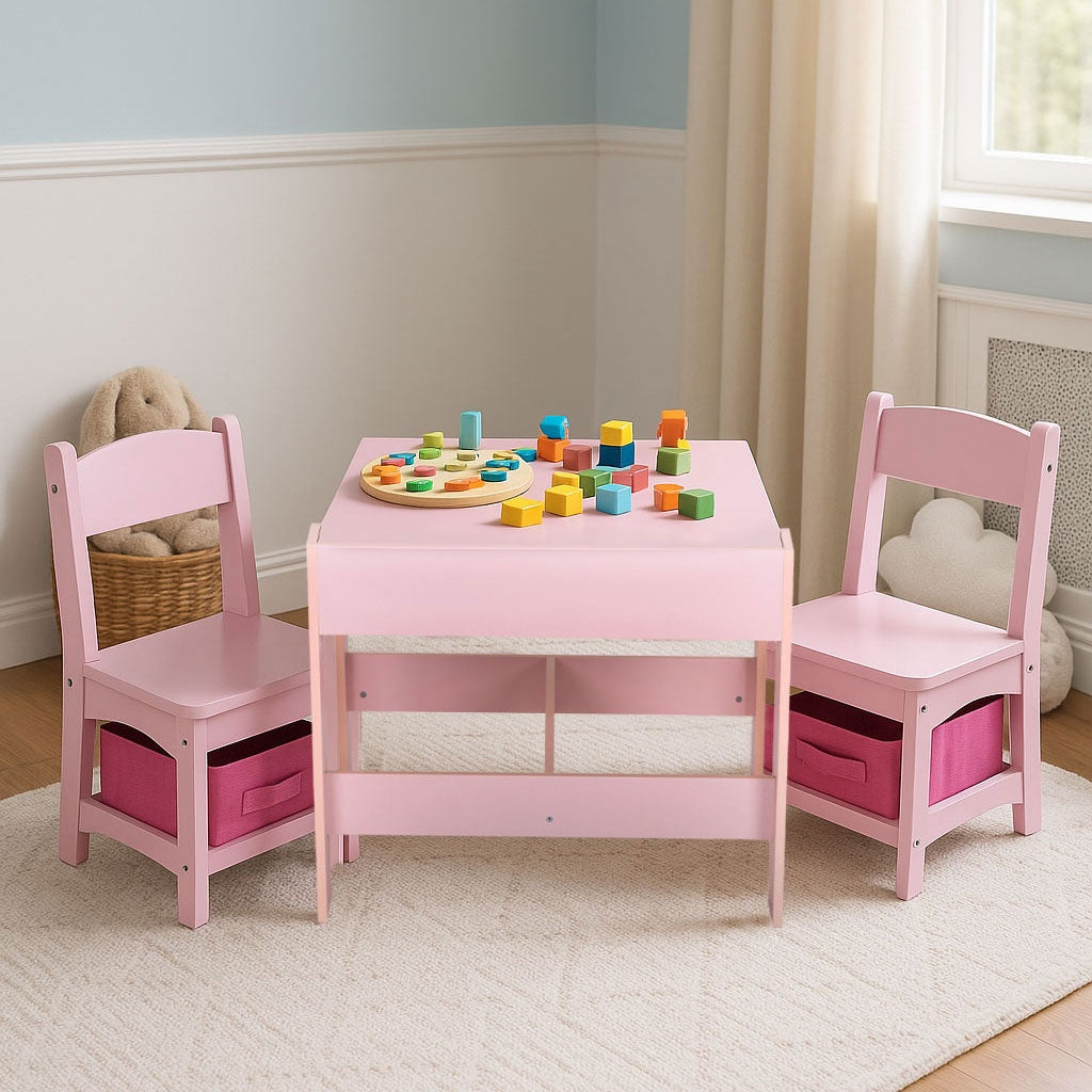 Children’s Furniture Set – Table + 2 Chairs with Chalkboard Pink ECOTOYS