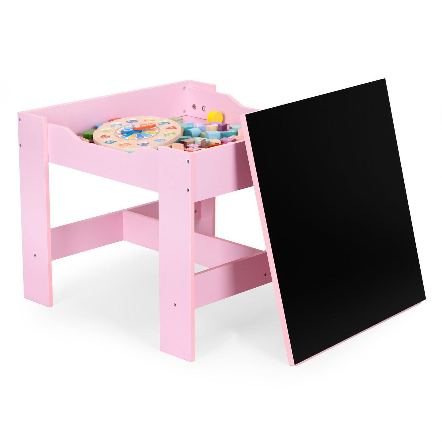Children’s Furniture Set – Table + 2 Chairs with Chalkboard Pink ECOTOYS