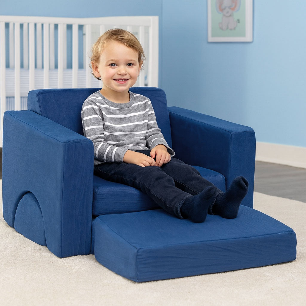 Children's Modular Armchair with 8 Cushions – Blue