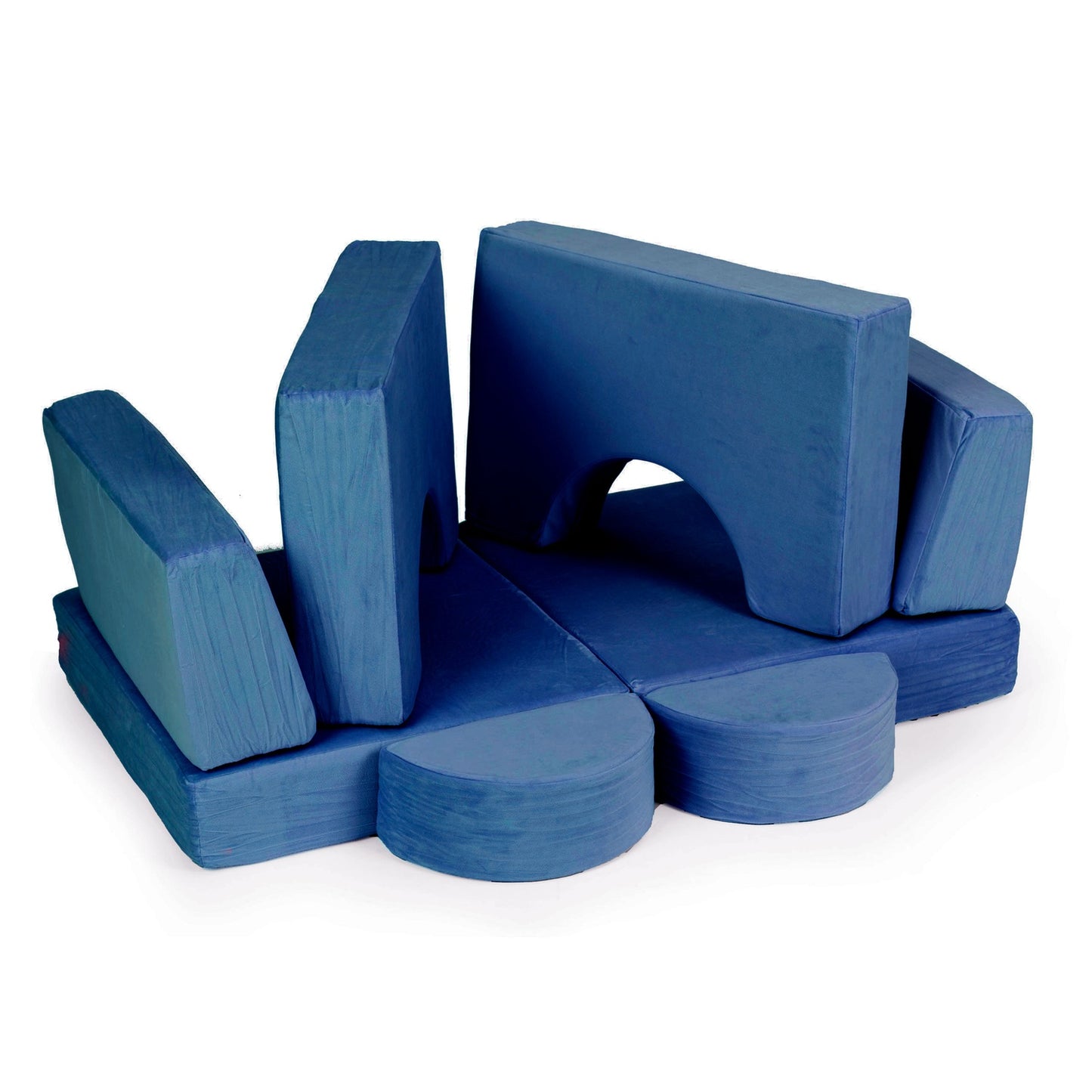 Children's Modular Armchair with 8 Cushions – Blue
