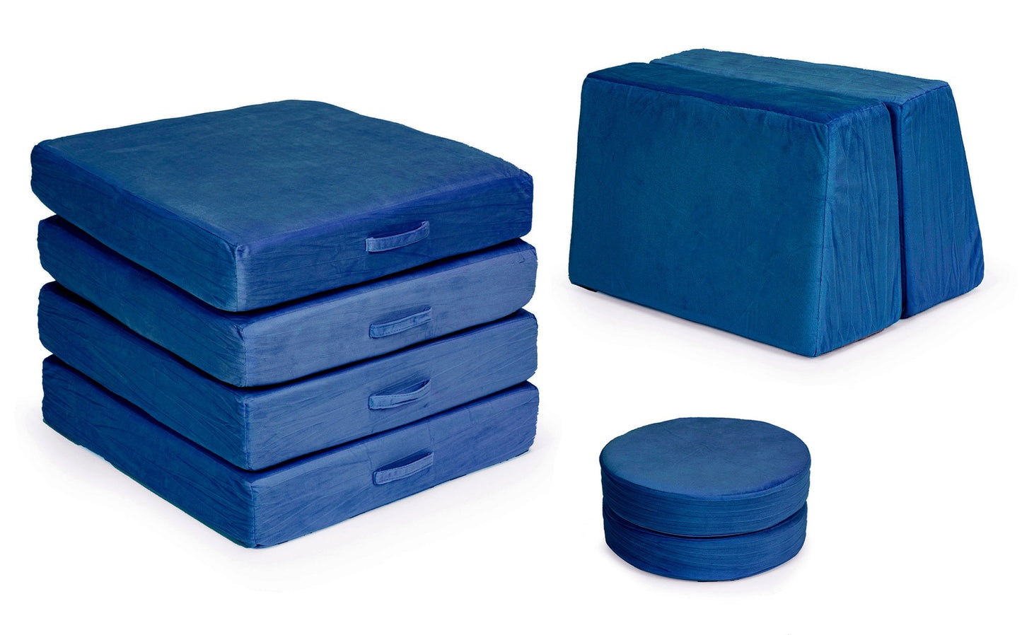 Children's Modular Sofa with 8 Cushions, Blue