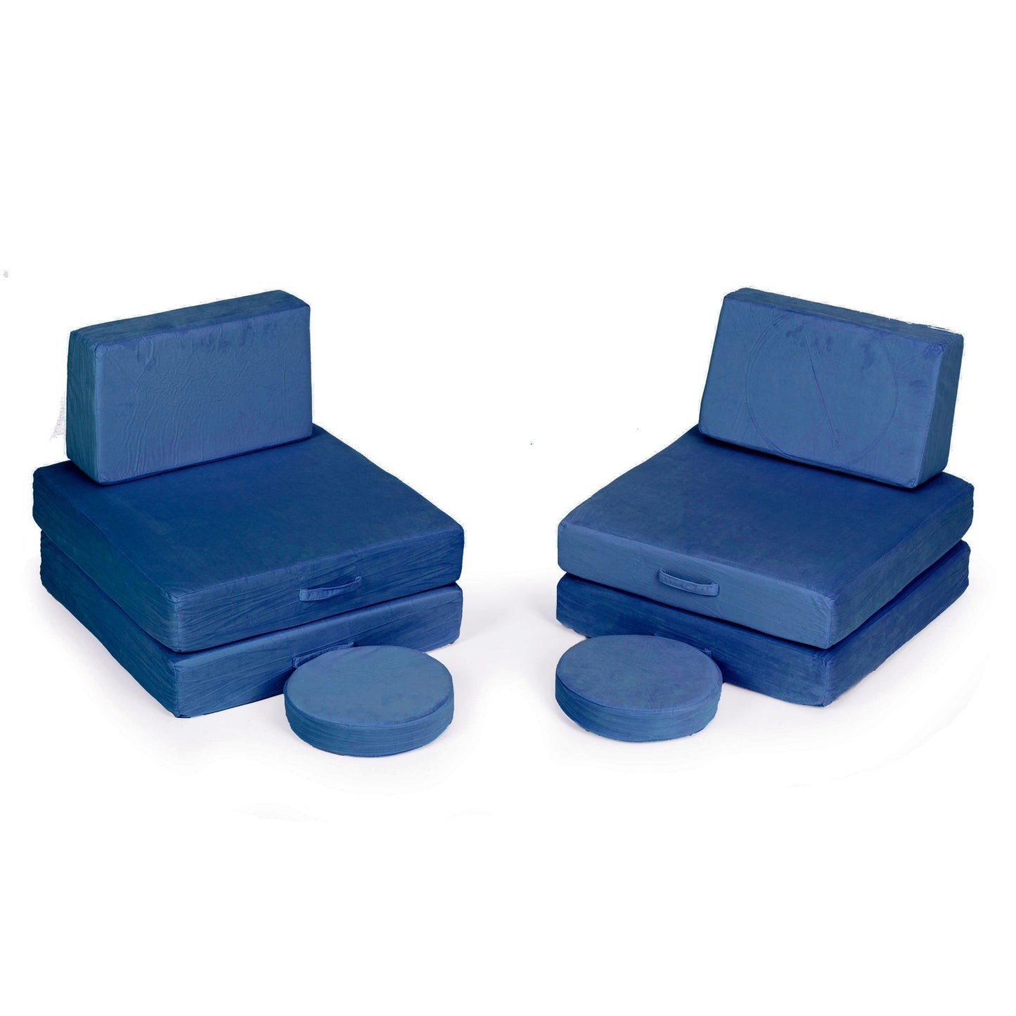 Children's Modular Sofa with 8 Cushions, Blue