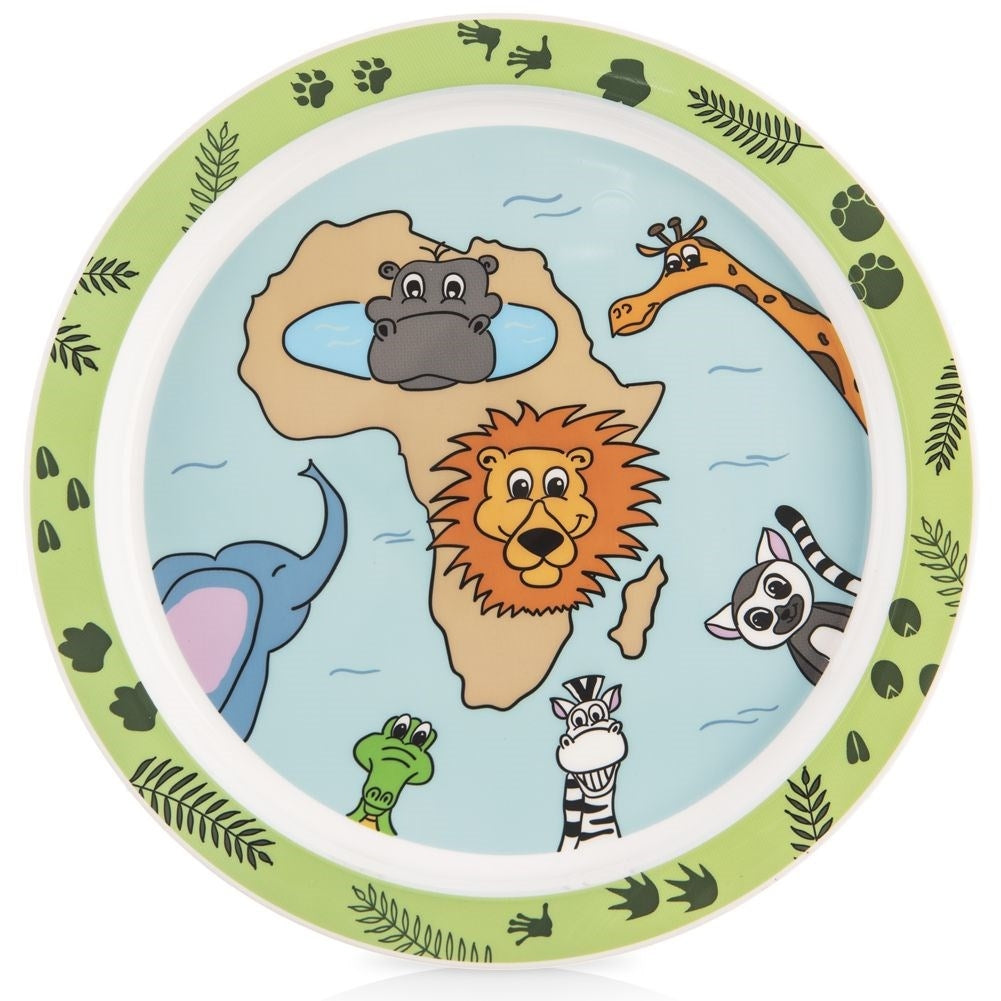 Children's Safari Plate - Durable, Dishwasher Safe, Animal Motif