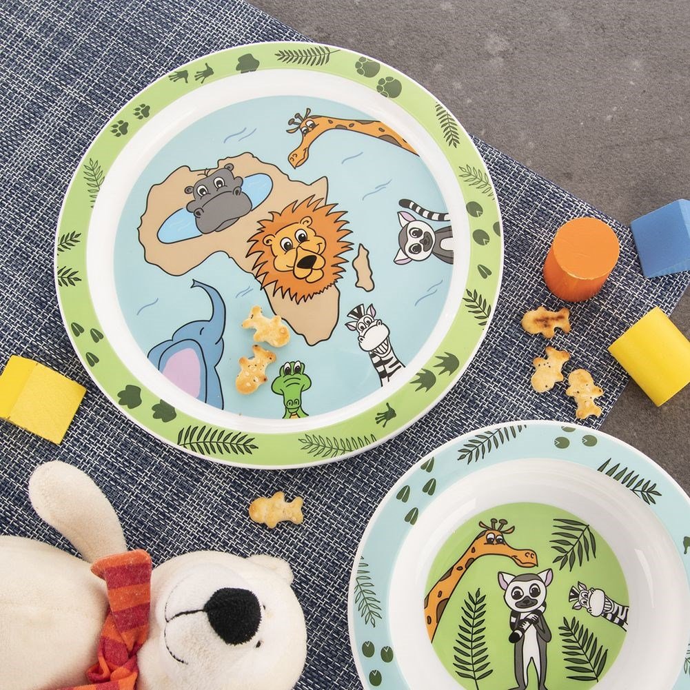 Children's Safari Plate - Durable, Dishwasher Safe, Animal Motif