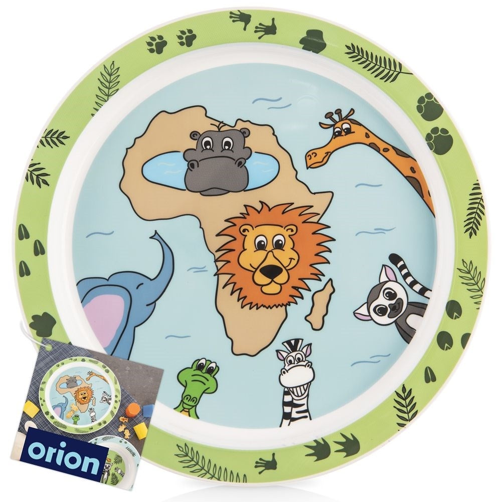 Children's Safari Plate - Durable, Dishwasher Safe, Animal Motif