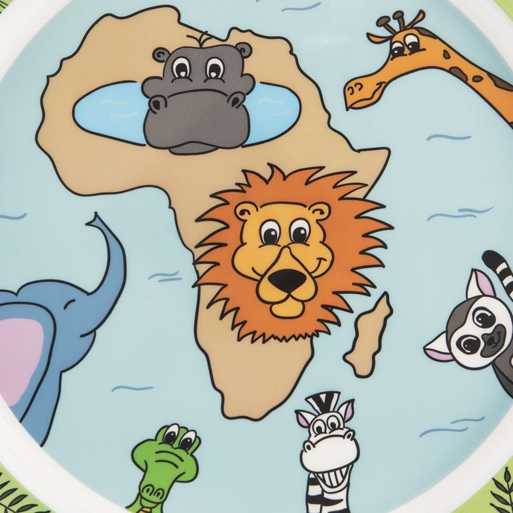 Children's Safari Plate - Durable, Dishwasher Safe, Animal Motif