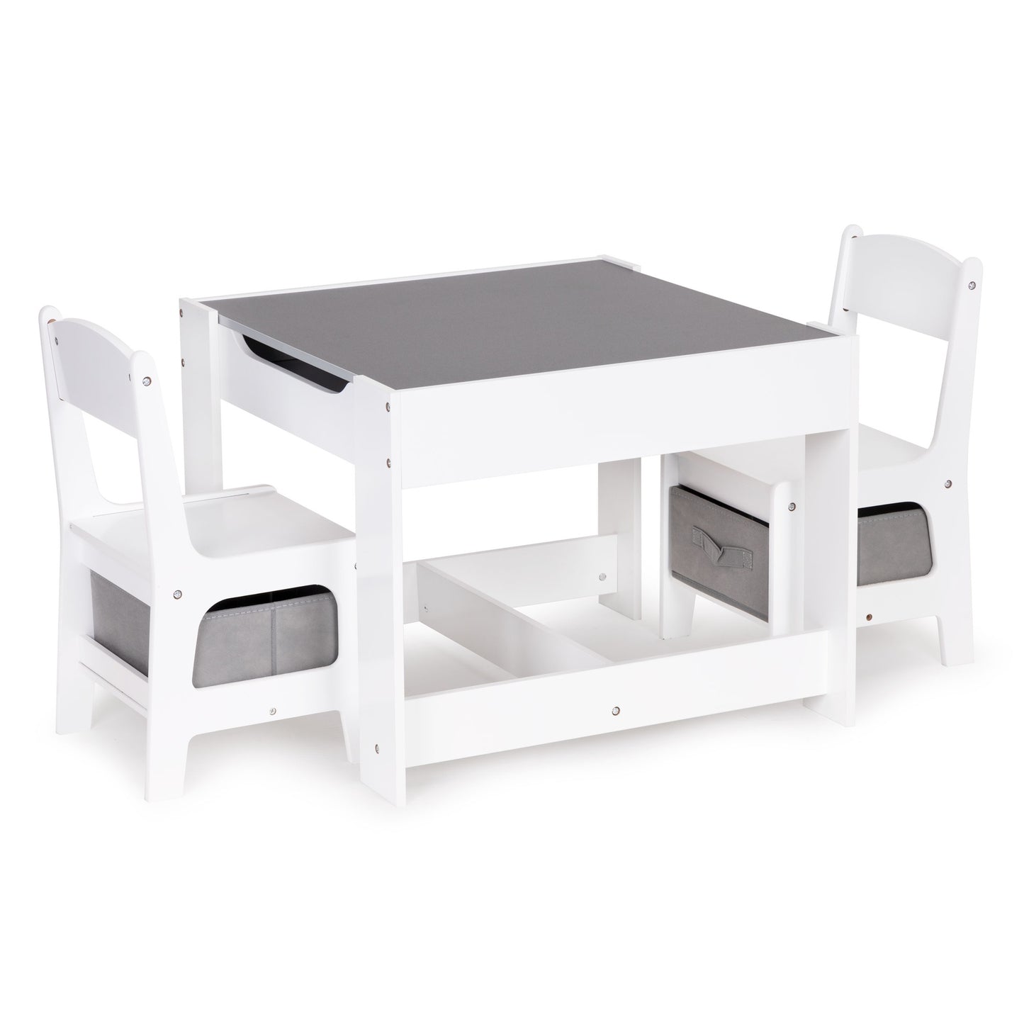 Children's Table Set with Chalkboard & Storage