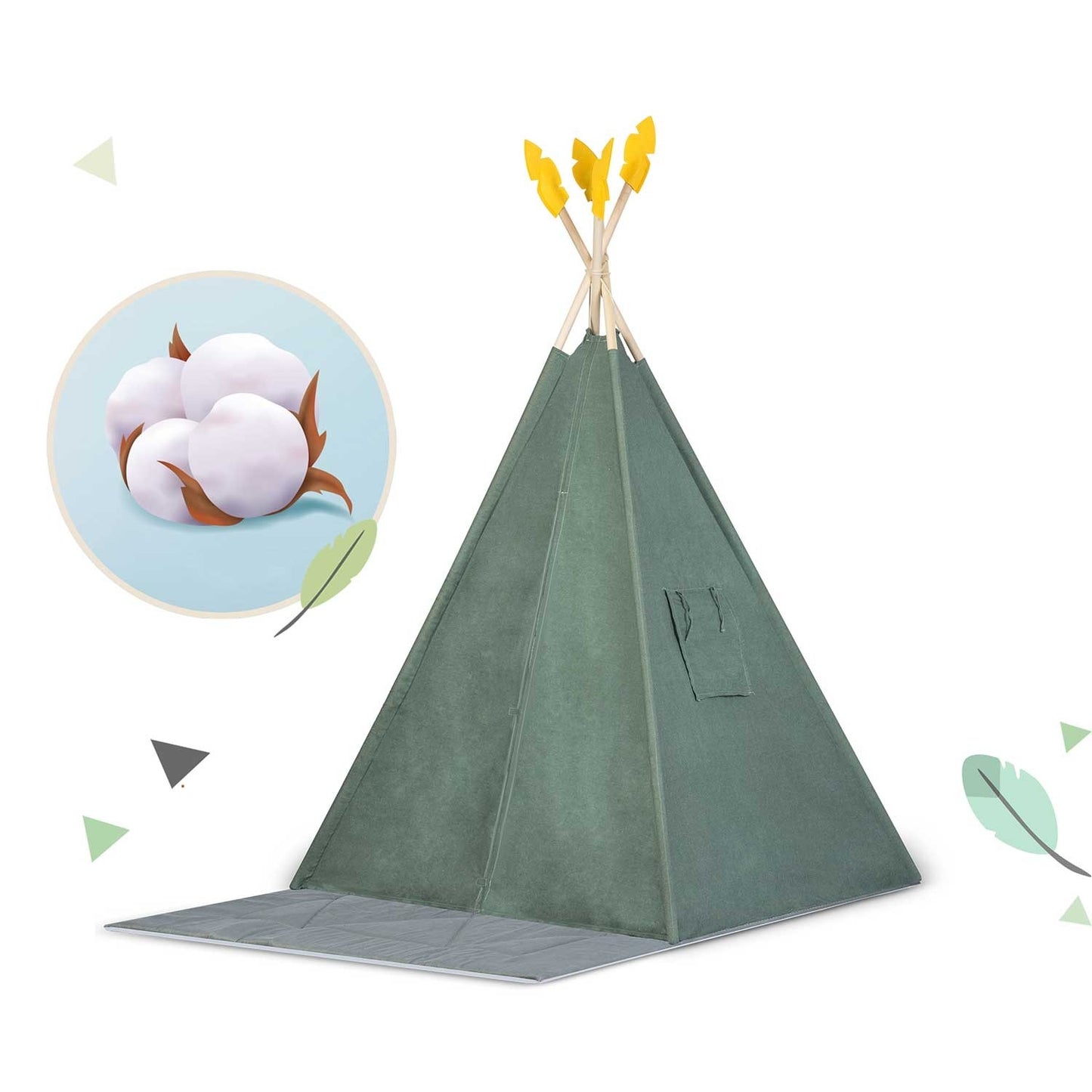 Children's Tipi tent NK-406 Nukido - Green